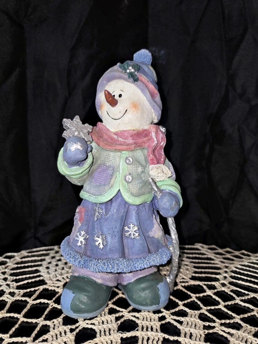 Snowman Holiday Decor Purple & Pink